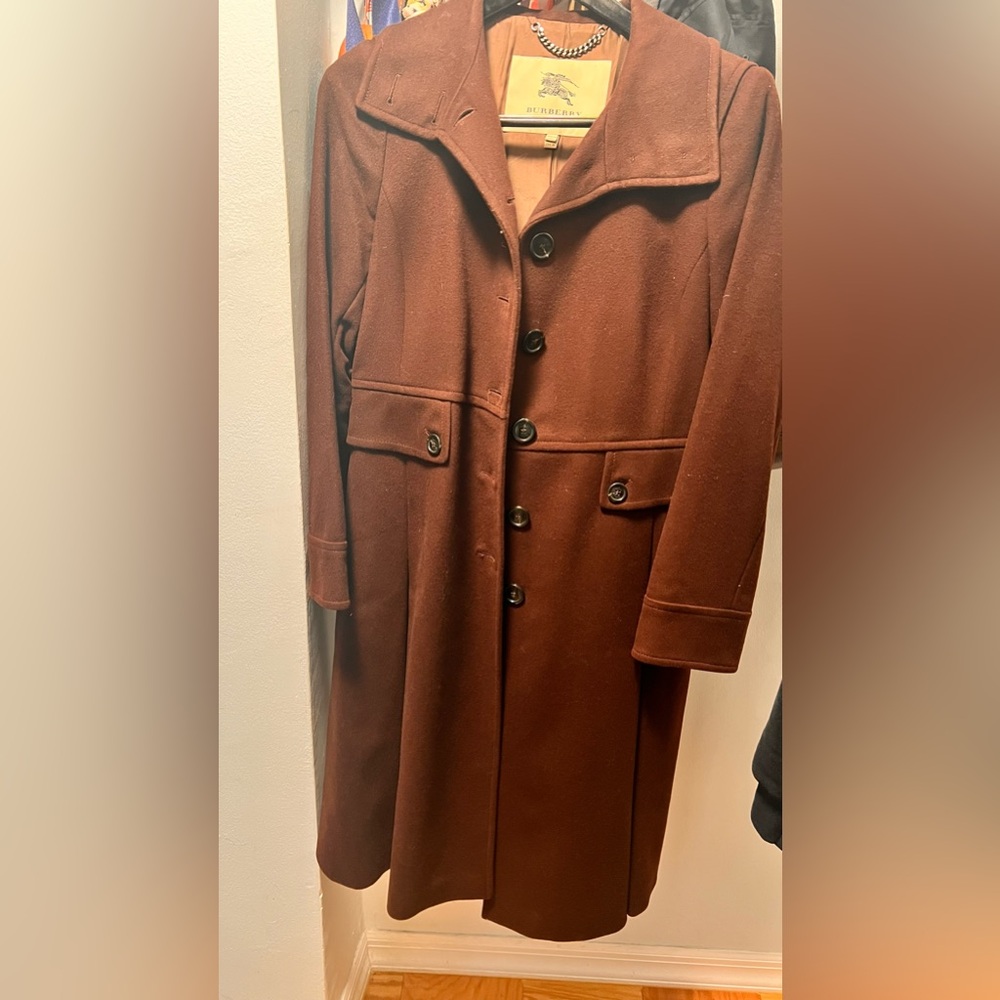 Women's Brown Burberry Wool Coat